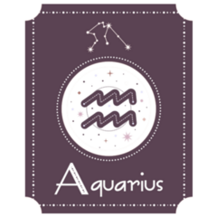 Zodiac Horoscope Sign Aquarius Purple Sticker