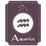 Zodiac Horoscope Sign Aquarius Purple Sticker