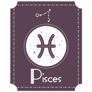 Zodiac Horoscope Sign Pisces Badge Sticker