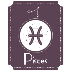 Zodiac Horoscope Sign Pisces Badge Sticker