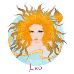 Zodiac Illustration Leo Beautiful Girl Lion Hair Sticker