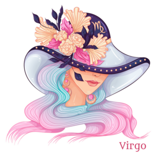 Zodiac Illustration Of Beautiful Fashion Girl Sticker
