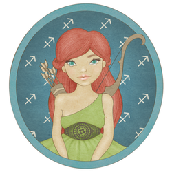 Zodiac Illustration Sagittarius Sticker