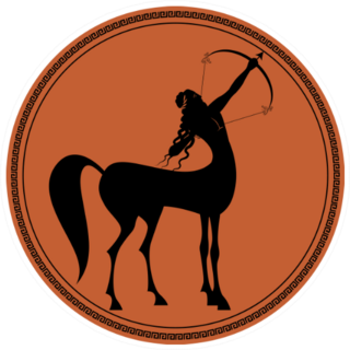 Zodiac In The Style Of Ancient Greece Centaur Sticker