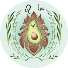 Zodiac Leo Funny Avocado Character Sticker