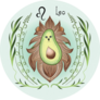 Zodiac Leo Funny Avocado Character Sticker