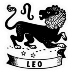 Zodiac Leo Retro Lion Sketch Sticker
