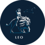 Zodiac Leo Woman Is Riding A Lion In Blue Sticker