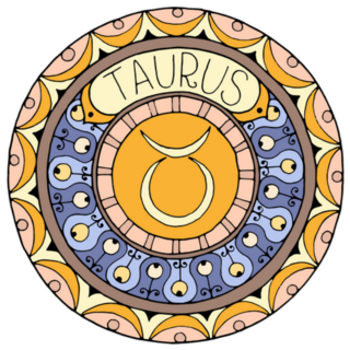 Zodiac Mandala With Taurus Symbol Sticker