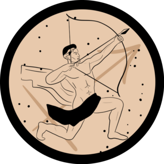 Zodiac One Line Mystic Sagittarius Sticker