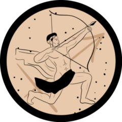 Zodiac One Line Mystic Sagittarius Sticker