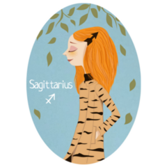 Zodiac Oval Sign Sagittarius Sticker