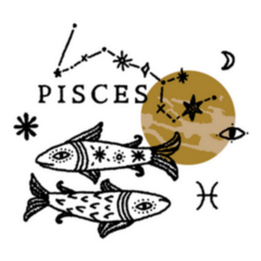Zodiac Pisces Boho Magical Sticker