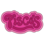 Zodiac Pisces Pink Star Lettering Sticker