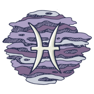 Zodiac Pisces Purple Illustration Sticker