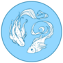 Zodiac Pisces Sign On Blue Sticker