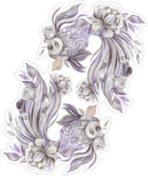 Zodiac Pisces With Flowers Sticker
