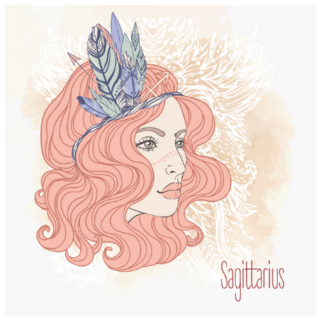 Zodiac: Sagittarius Zodiac Sign As A Beautiful Girl Sticker 
