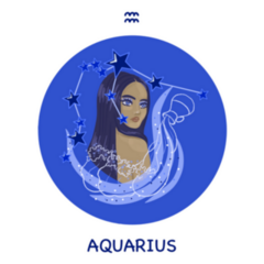 Zodiac Sign Aquarius Girl In Water Sticker