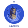 Zodiac Sign Aquarius Girl In Water Sticker