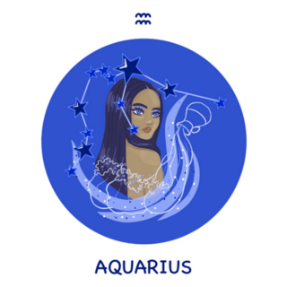 Zodiac Sign Aquarius Girl In Water Sticker