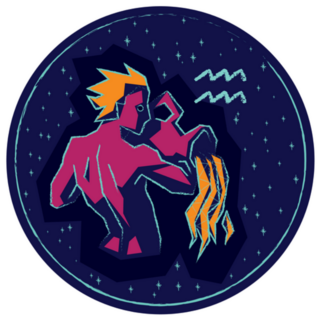Zodiac Sign Aquarius Starry Sky Sticker