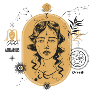 Zodiac Sign Aquarius, The Element Of Air Sticker 