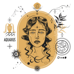 Zodiac Sign Aquarius, The Element Of Air Sticker 