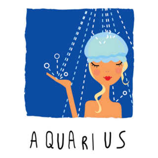Zodiac Sign Aquarius Woman In Shower Sticker