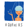 Zodiac Sign Aquarius Woman In Shower Sticker