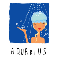 Zodiac Sign Aquarius Woman In Shower Sticker