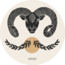 Zodiac Sign Aries In Boho Style Sticker