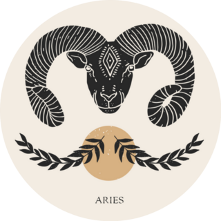 Zodiac Sign Aries In Boho Style Sticker