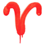 Zodiac Sign Aries Red Spray Paint Sticker