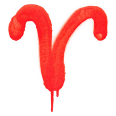 Zodiac Sign Aries Red Spray Paint Sticker