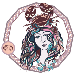 Zodiac Sign Cancer 12 Sides Sticker