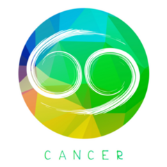 Zodiac Sign Cancer Bright Polygonal Lettering Sticker