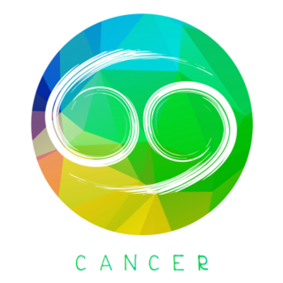 Zodiac Sign Cancer Bright Polygonal Lettering Sticker