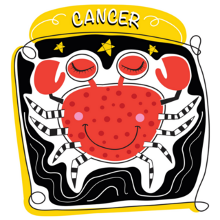 Zodiac Sign Cancer Doodle Illustration Sticker