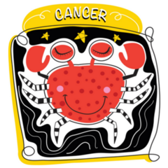Zodiac Sign Cancer Doodle Illustration Sticker
