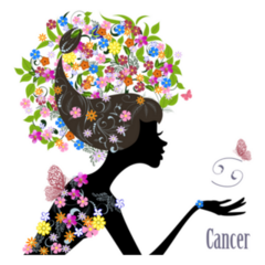 Zodiac Sign Cancer Fashion Girl Sticker