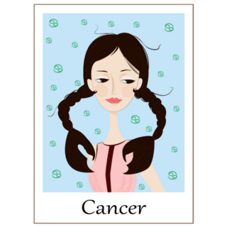 Zodiac Sign Cancer Girl Crab Hair Sticker