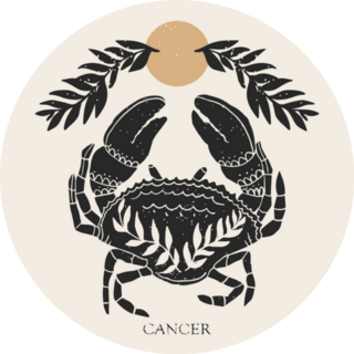Zodiac Sign Cancer In Boho Style Sticker