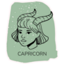 Zodiac Sign Capricorn On Green Sticker