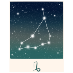 Zodiac Sign Capricorn On The Dark Blue Sky Sticker