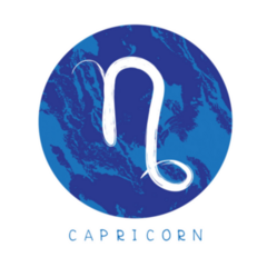 Zodiac Sign Capricorn With Grunge Frame Sticker 