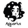 Zodiac Sign Cute Aquarius Character Sticker