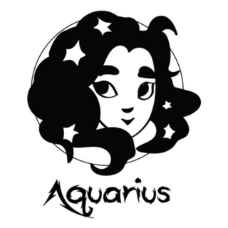 Zodiac Sign Cute Aquarius Character Sticker