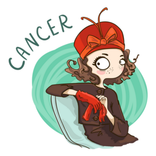 Zodiac Sign Funky Cancer Illustration Sticker
