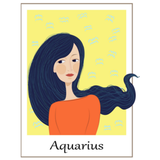 Zodiac Sign Illustration Of Aquarius Woman Sticker